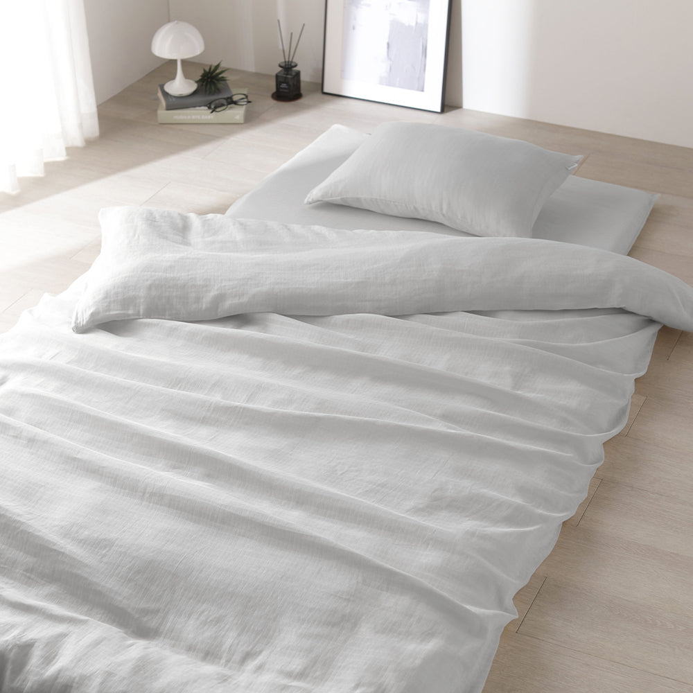 ふんわり ダブルガーゼ 抗菌防臭加工 綿100% 敷布団用3点セット シングル・グレー