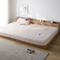 ファミリーサイズ あったかフランネル 寝具セット『toromofu トロモフ』ボックスシーツ+枕カバー ベージュ