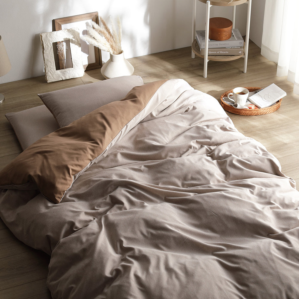 なめらかピーチスキン速乾 敷き布団用カバー 3点セット シングル モカ