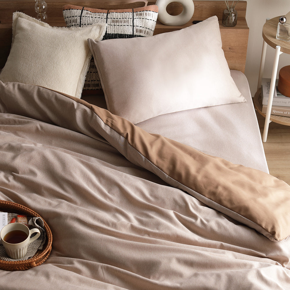 なめらかピーチスキン速乾 マットレス用カバー 3点セット シングル モカ