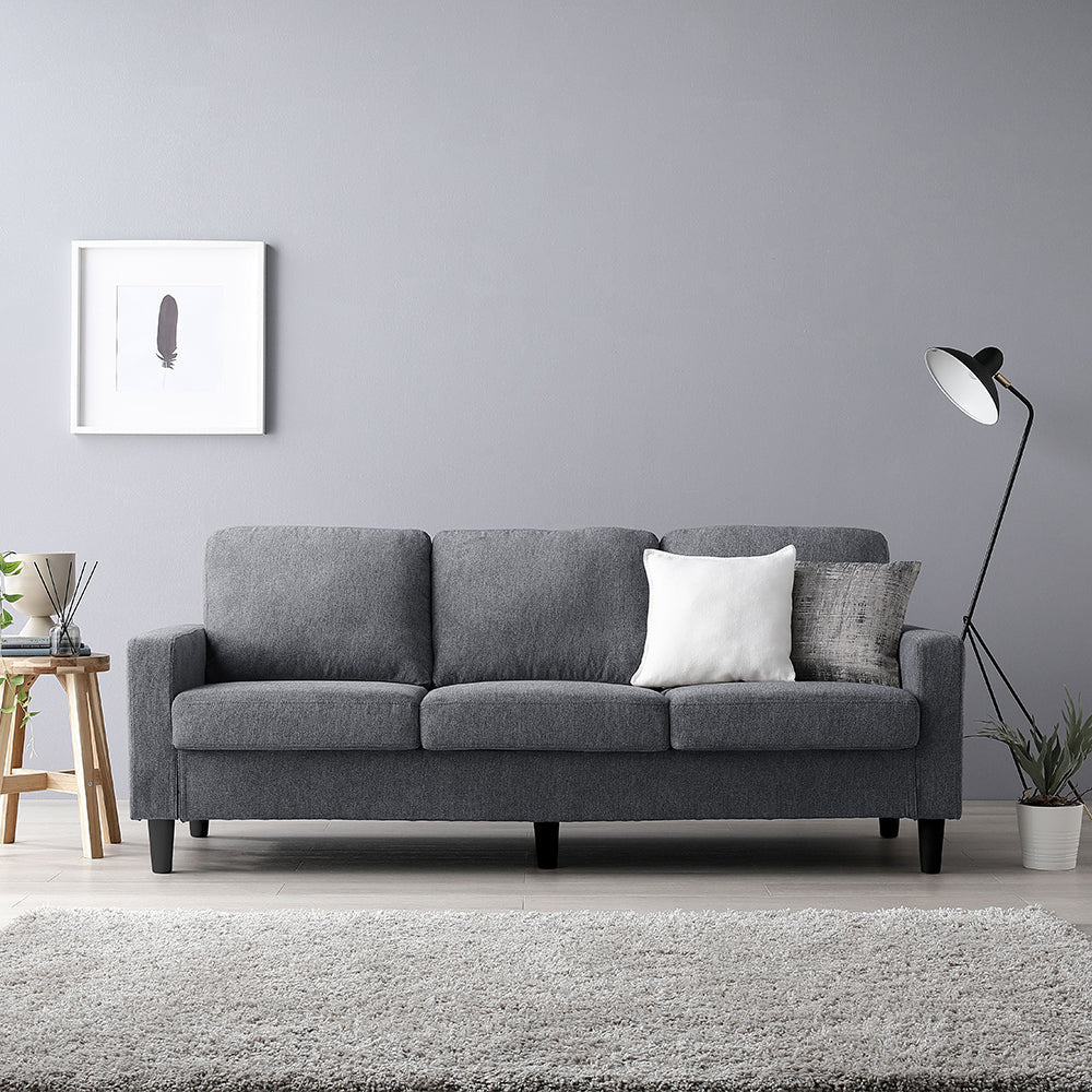 3人掛け ナイトグレー ブラック脚