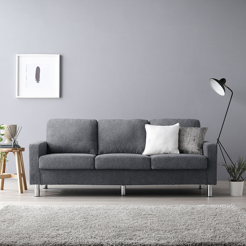 3人掛け ナイトグレー スチール脚