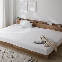 のびのび寝具セット 素材(すべすべニット) 『Palmoa パルモア』 ボックスシーツ+枕カバー ファミリーサイズ ホワイト