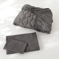 ピーチスキン カバーリング3点セット 『umowell ウモウェル』 ボックスシーツ+掛け布団カバー+枕カバー シングル・セミダブル チャコールグレー