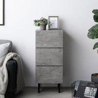 脚付きチェスト 『Stova ストーヴァ』 異素材MIX 大容量 スリム3段 幅40cm ストーングレー