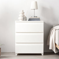 ホコリが入りにくいチェスト プラスチック製 日本製 ワイド・3段 アイボリー