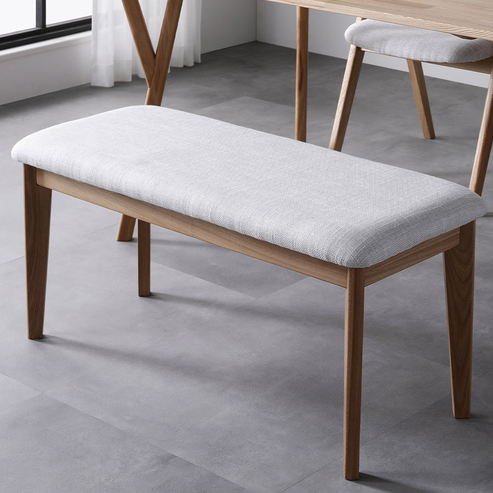 デザインダイニング ベンチ単品 『D. ディードット』 ライトグレー