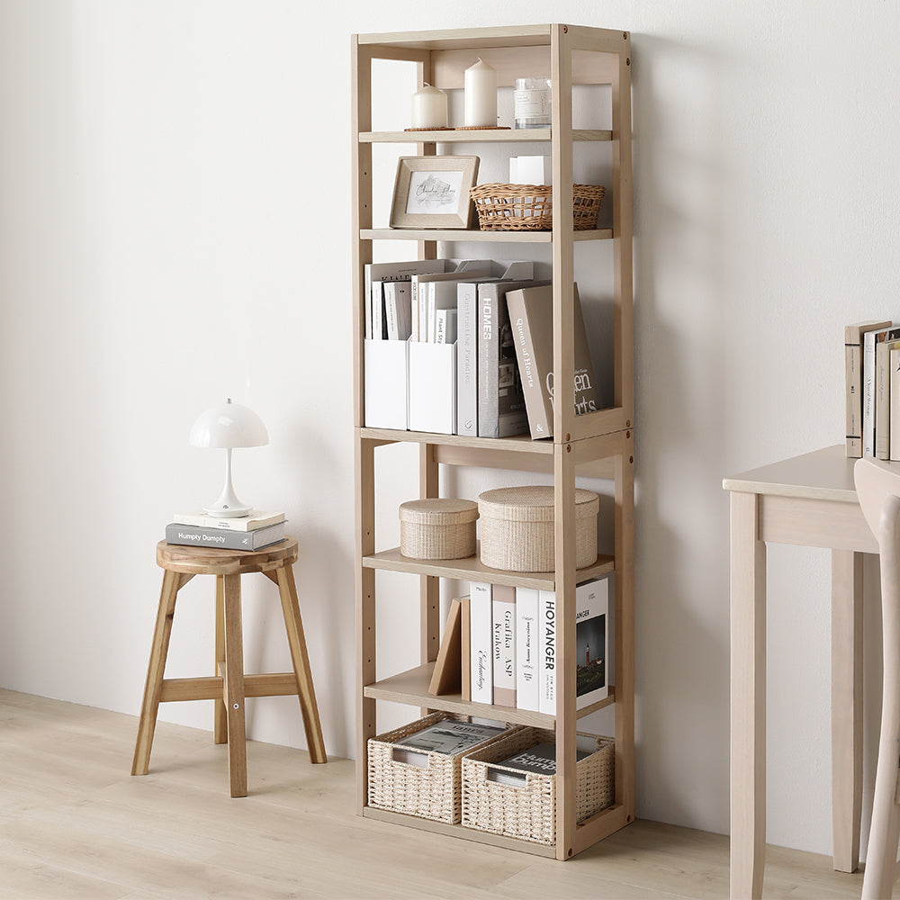 組み替えできる 天然木ラック 『Keiju ケイユ』 分割仕様 ラテホワイト