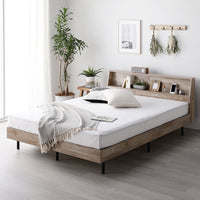 棚付きすのこベッド 『FICUS フィカス』脚付き コンセント付き ヴィンテージナチュラル