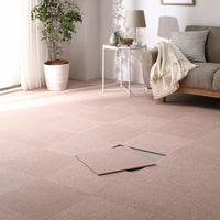 日本製 置くだけでズレない 洗える北欧調タイルカーペット 敷き詰め用セット 江戸間・団地間2畳(25枚セット) ペールピンク