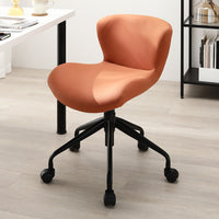 デスクチェア 『Luona ルオナ』 オレンジ(ブラック脚) スエード調生地