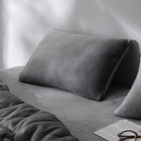 のびのび枕カバー 単品 暖かベロア『Velmoa ベルモア』チャコールグレー