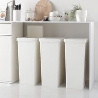 【日本製】サイズが選べる 棚下にも収納できる スライドオープン式 ごみ箱 45L オフホワイト 3個組