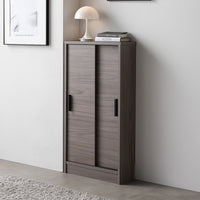 引き戸 キャビネット カウンター下収納 『Ecart エカート』 約幅45×奥行16cm グレージュ