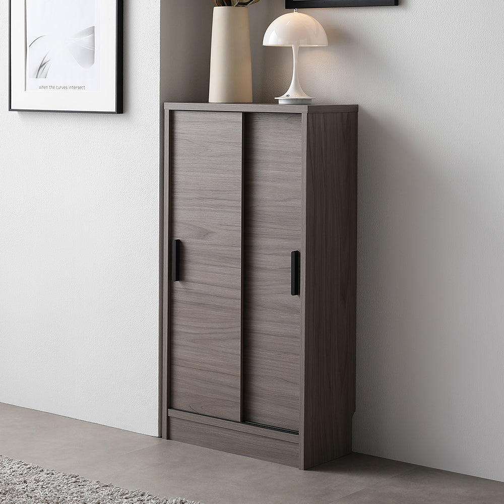 引き戸 キャビネット カウンター下収納 『Ecart エカート』 約幅45×奥行21cm グレージュ