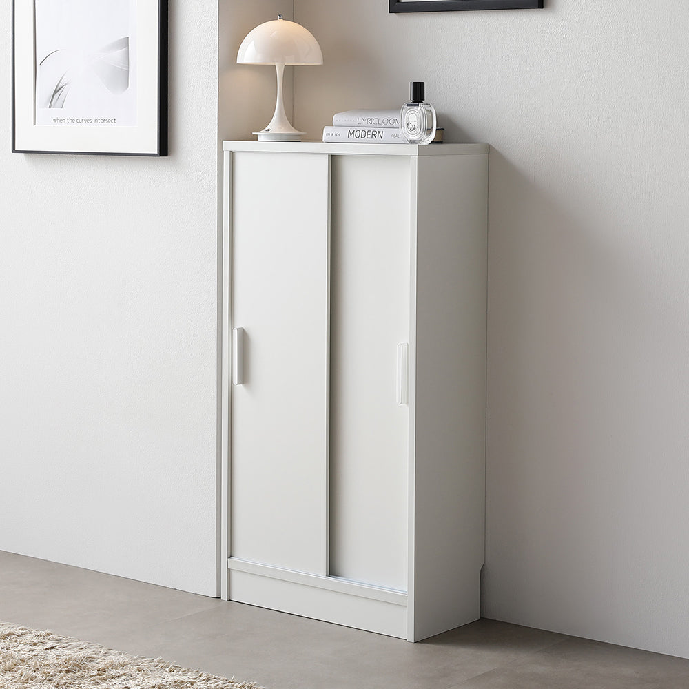 引き戸 キャビネット カウンター下収納 『Ecart エカート』 約幅45×奥行21cm ホワイト