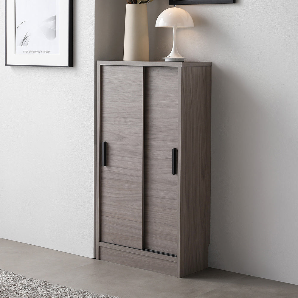 引き戸 キャビネット カウンター下収納 『Ecart エカート』 約幅45×奥行21cm グレージュ