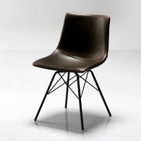 レザーダイニングチェア 単品 ダークブラウン 1脚