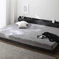 のびのびボックスシーツ 単品 暖かベロア『Velmoa ベルモア』ファミリーサイズ チャコールグレー