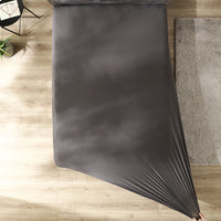 のびのびボックスシーツ 単品 素材(すべすべニット) 『Palmoa パルモア』 単身サイズ チャコールグレー