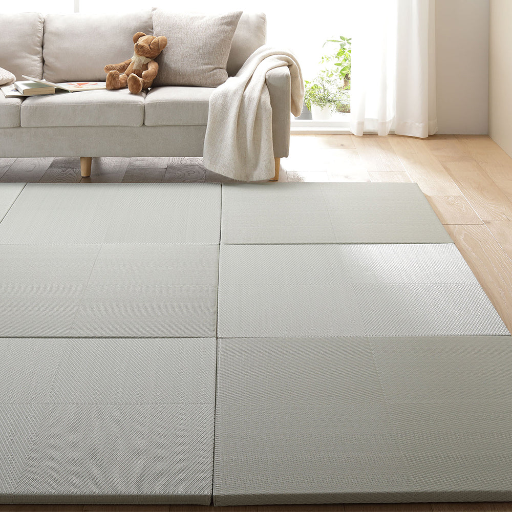 市松柄くすみカラー い草風 置き畳 ユニット畳【単色市松】82cm幅 ライトグリーン