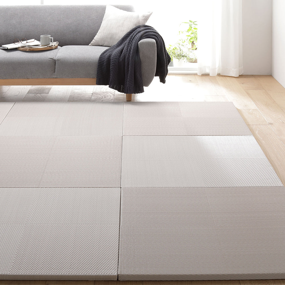 市松柄くすみカラー い草風 置き畳 ユニット畳【単色市松】82cm幅 グレー