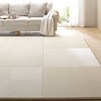 市松柄くすみカラー い草風 置き畳 ユニット畳【単色市松】82cm幅 4枚セット アイボリー