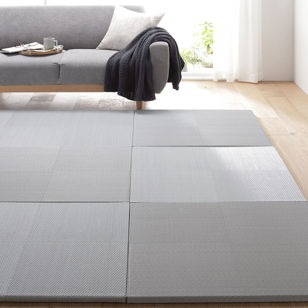 市松柄くすみカラー い草風 置き畳 ユニット畳【単色市松】82cm幅 ブルー