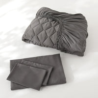 ピーチスキン カバーリング4点セット 『umowell ウモウェル』 ボックスシーツ+掛け布団カバー+枕カバー ダブル チャコールグレー