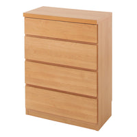 頑丈薄型チェスト『ウスピッタ』 4段 幅60cm ナチュラル