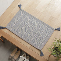 洗濯機で洗えるさらふわコットンラグ 約50×80cm ネイビー