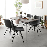 アイアンデザイン ダイニングこたつ 5点セット(ダイニングこたつテーブル+レギュラータイプ チェア/ブラック 4脚) 布団レス