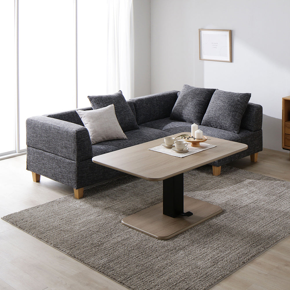ソファ:ミックスグレー/テーブル:ナチュラル 木脚