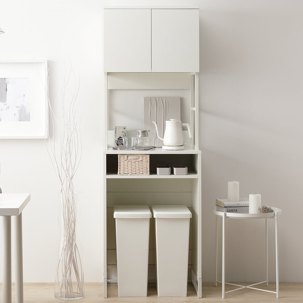 異素材MIX キッチンボード ゴミ箱収納 『Liora リオラ』 60cm幅 ホワイト