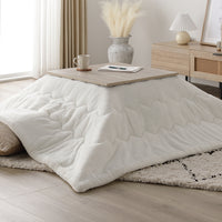 折りたたみ式 こたつ 2点セット (テーブル+掛け布団) 正方形(約60×60cm) グレージュ/ウォールナット・ホワイト