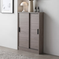 引き戸 キャビネット カウンター下収納 『Ecart エカート』 約幅60×奥行16cm グレージュ