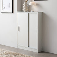 引き戸 キャビネット カウンター下収納 『Ecart エカート』 約幅60×奥行16cm ホワイト(木目なし)