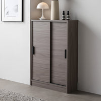 引き戸 キャビネット カウンター下収納 『Ecart エカート』 約幅60×奥行21cm グレージュ