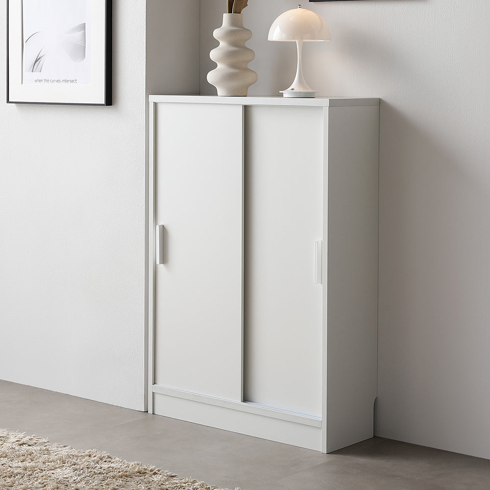 引き戸 キャビネット カウンター下収納 『Ecart エカート』 約幅60×奥行21cm ホワイト