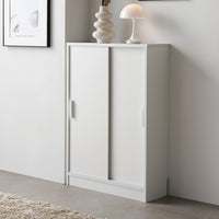 引き戸 キャビネット カウンター下収納 『Ecart エカート』 約幅60×奥行21cm ホワイト(木目なし)