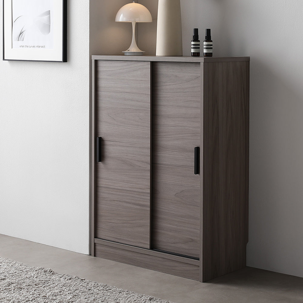 引き戸 キャビネット カウンター下収納 『Ecart エカート』 約幅60×奥行30cm グレージュ