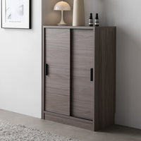 引き戸 キャビネット カウンター下収納 『Ecart エカート』 約幅60×奥行30cm グレージュ