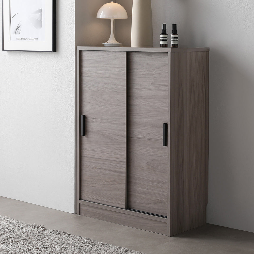 引き戸 キャビネット カウンター下収納 『Ecart エカート』 約幅60×奥行30cm グレージュ