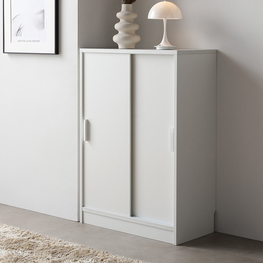 引き戸 キャビネット カウンター下収納 『Ecart エカート』 約幅60×奥行30cm ホワイト