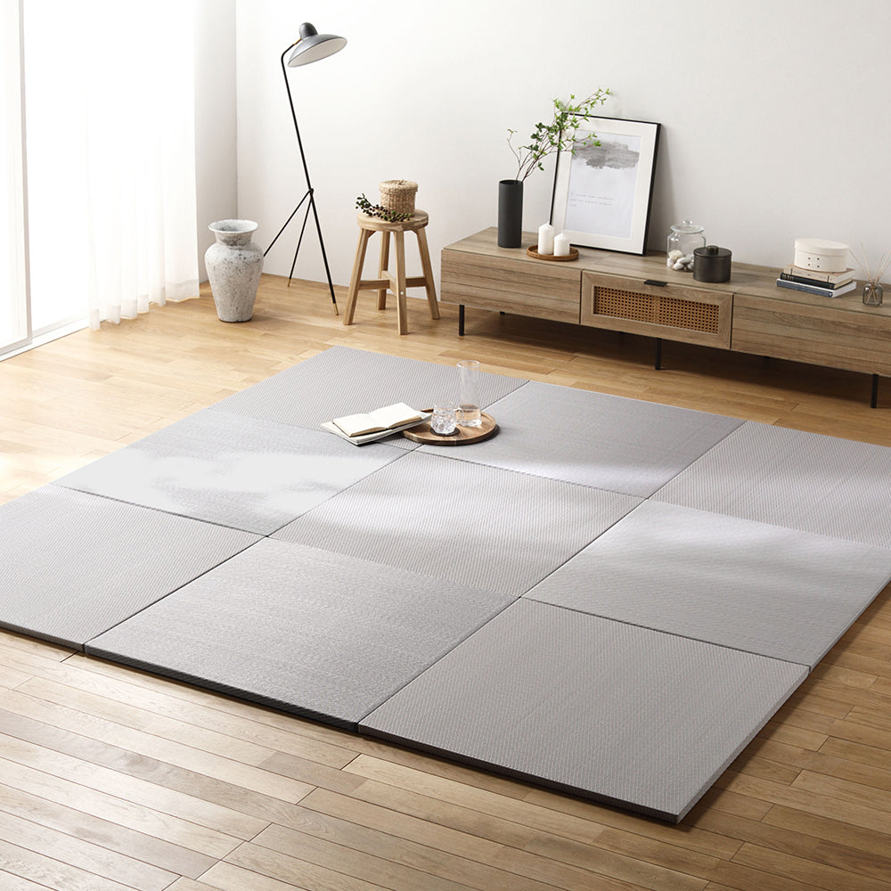 水拭き可 軽量 い草風 置き畳 ユニット畳 65cm幅 【単色】ライトグレー