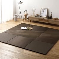 水拭き可 軽量 い草風 置き畳 ユニット畳 65cm幅 【単色】【6枚セット】ブラウン