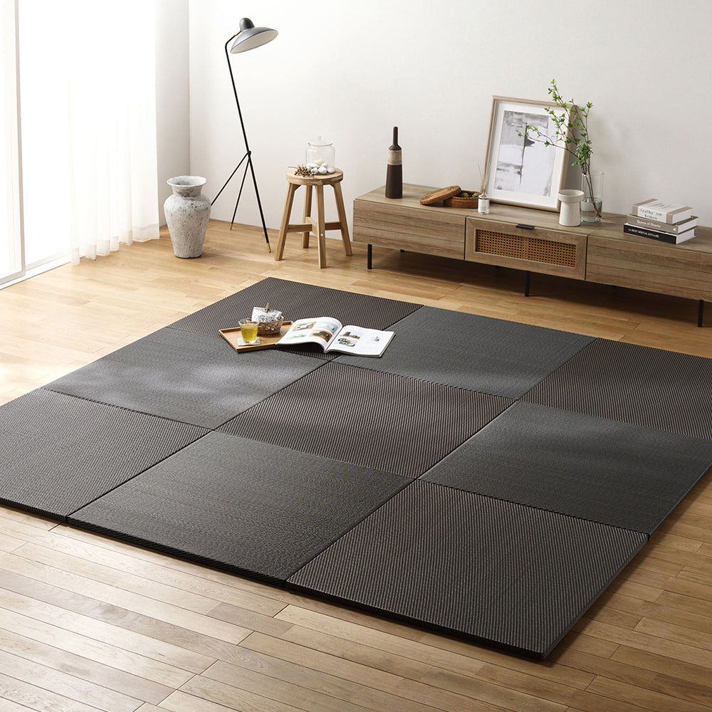 水拭き可 軽量 い草風 置き畳 ユニット畳 65cm幅 【単色】グレー