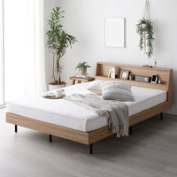 棚付きすのこベッド 『FICUS フィカス』脚付き コンセント付き ナチュラル