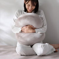 もっちり丸クッション 単品 暖かベロア『Velmoa ベルモア』モカグレージュ