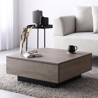 引き出し付き センターテーブル 『Solwyn ソルウィン』 正方形 70×70cm グレージュ